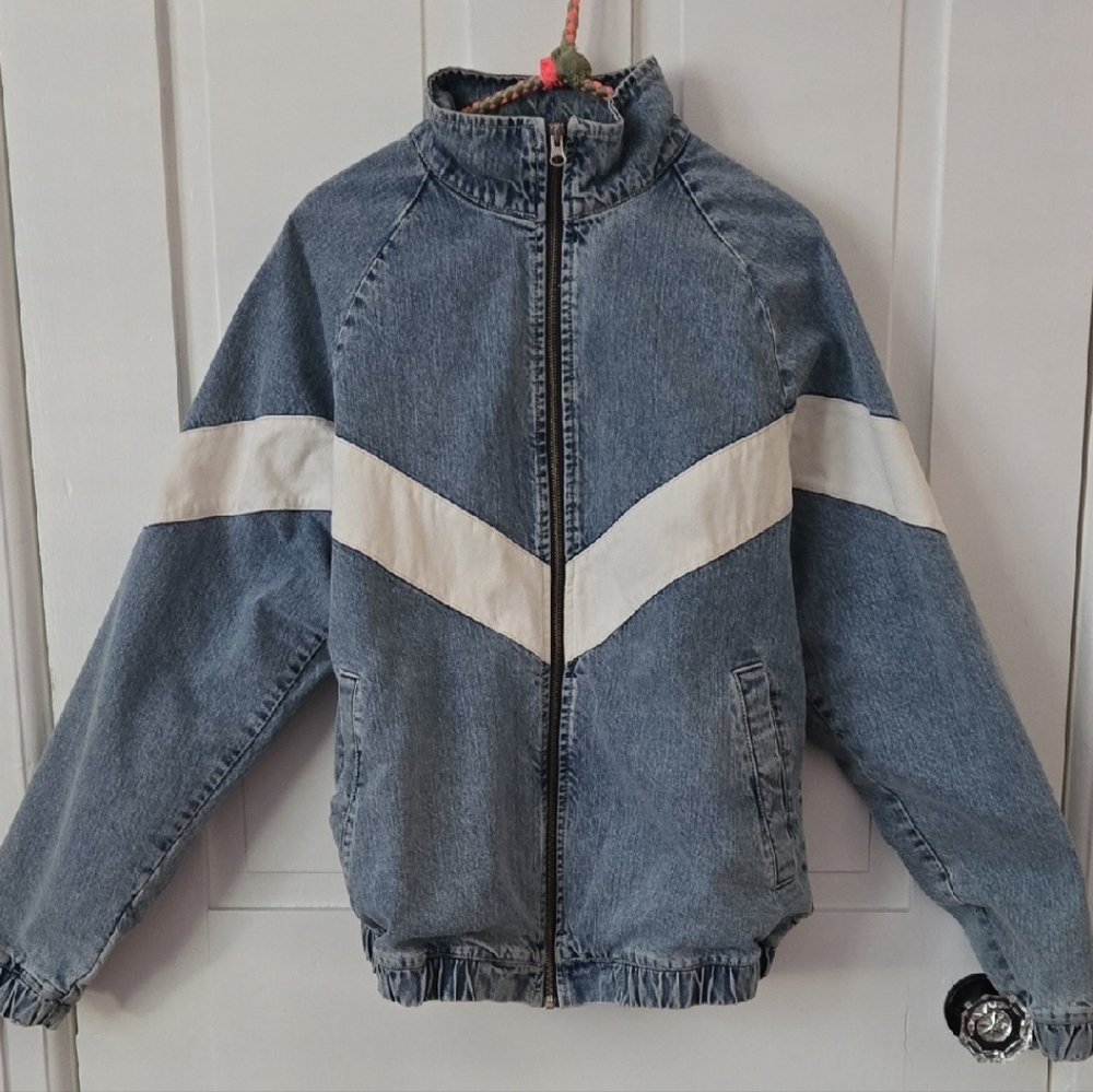 Urban Outfitters Denim Jacket with White Chevron